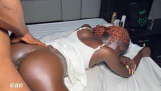 Nasty School Girl Rides Lover's Monster Black Cock in Wild Missionary