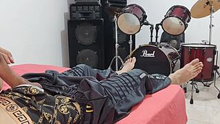 Man strokes his massive cock right on camera for all to see