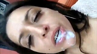 german brazilian tattooed amateur feels intense pleasure until she farts on the chair