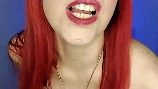 Redhead Slut Dominated by Huge Cock in Close-Up Blowjob