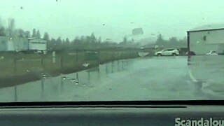 Redhead Teen Babe Masturbates Outdoors In Public Car