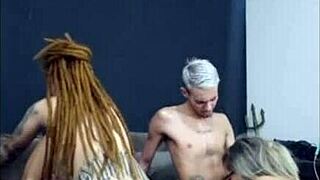 Redhead Sits on Friend While His Woman Blows Me