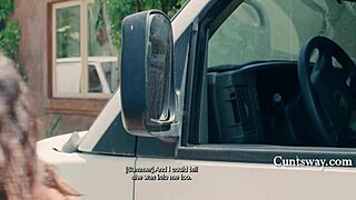 Tiny Shaved Lesbian Strapons Petite Delivery Girl's Hairless Cunt