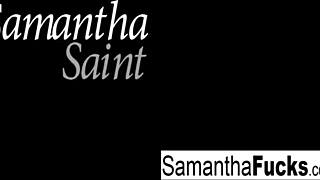 samantha enjoys solo anal masturbation with big tits