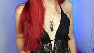 Redhead Slut Dominated by Huge Cock in Close-Up Blowjob