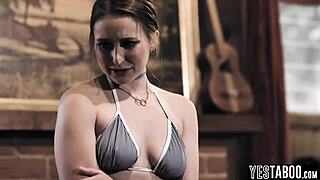 petite teen enjoys threesome with mature neighbors