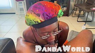 hey, watch this ghetto bonnet ebony whore worship my big black cock? she's such a slut for it.