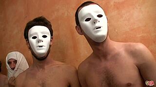 Two Spanish Hotties Contrast In Bukkake Scenes, Swallowing Cum After Intense Blowbangs