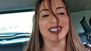 Latina milf flashes big clit in hotel blowjob