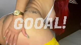 A Colombian amateur masturbates with big ass, hoping for creampie to win Copa America.