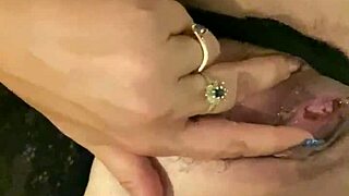 Pissing outside feels so damn good with this pretty fat mommy showing off.