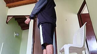 Young girl MASTURBATES alone after workout