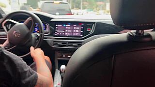 Latina Teen Babe Swallows Cum in Public Uber Ride