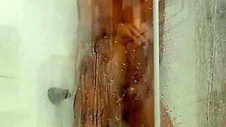 hey, this hot teen gets horny in the shower with her dildo