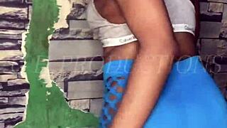 ghetto slut lil shorty takes dick like a good slut, left with cum dripping pussy