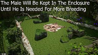 Humans engage in fun activities and breeding in a captive environment.