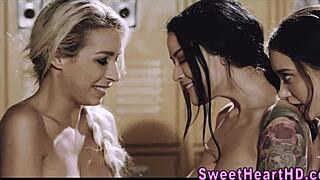 Teen Lesbians Devour Each Other In Locker Room!