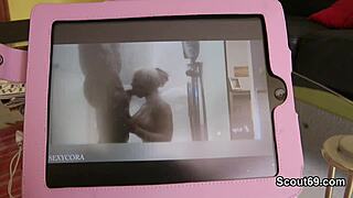 Did this German teen catch him masturbating and help with dirty talk POV?