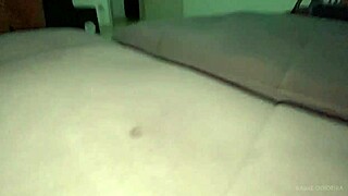 Amateur video leaked on WhatsApp of young Brazilian Latina with big ass riding her husband in creampie fucking.