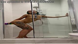 I watch naked roxy showering and pleasuring herself with toys