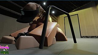 Fucking Candy intensely during her break in roleplay.