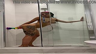 I watch naked roxy showering and pleasuring herself with toys