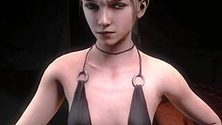 a girl gets fucked by a floating dildo in her solo session