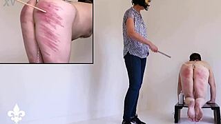 Part 1 Caning & Fisting Femdom Punishment on Old Bondage Slut with Cock Orgasm and Spanking