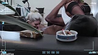 pervy muscular boss catches secretaries smoking with monster cock anal fisting creampie