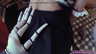 The teen step sister joins in for swallow fun during taboo family time