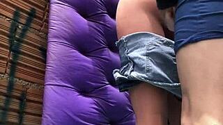 Whoa, check this out - fucking that married doll's ass with a sex toy outdoors in the favela public spot!