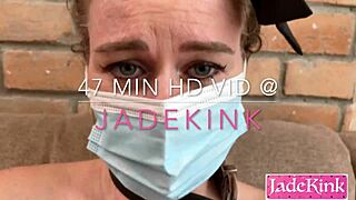 masked bondage slut takes big mouth fucking with handcuffs and big ass orgasm