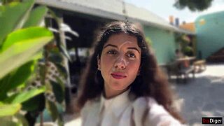 I’m stunned seeing cum drip on her face in a public cafe