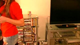 Cate Harrington performs up close blowjob tittie fuck and cum swallow