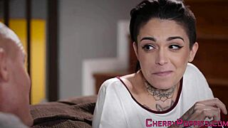 tattoo teen 18+ gets plowed hard and sucks eagerly