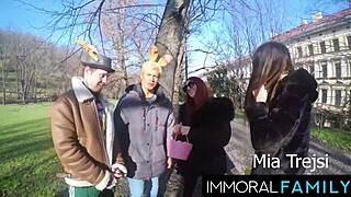 mia trejsi begs for double dicks during egg hunt pussy pounding.