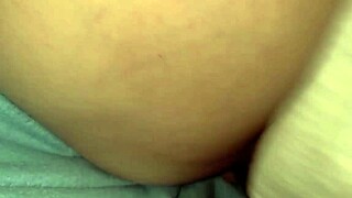 christmas creampie fills freaky stepdaughter's wet hairy ass with hardcore cumshot close up.