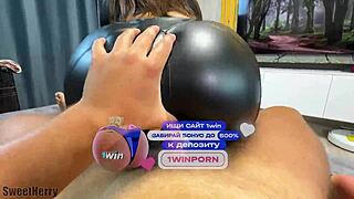 look at that big ass with a hole in her leather leggings my wife is cheating made a hole for penetration