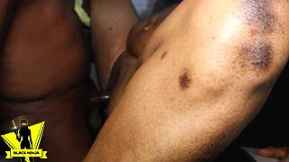 Black ninja pounds neighbor with monster cock and huge cum load