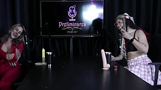 so she had to strip in that never have i ever game showing off beautiful brazilian tits and pussy as transsexual in sheer red lingerie