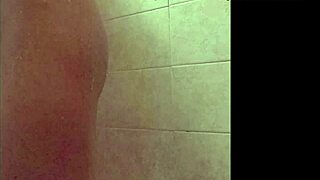 pretty latina model shows off small tits while bathing naked in the shower 😍