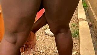 He bent me over for a quick, hot outdoor fuck with his big black cock.