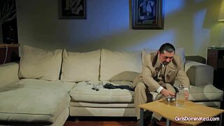 Lea submits to harsh domination for quick cash in lingerie