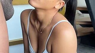 She Satisfies BBC with Stepbrother Amateur Couple