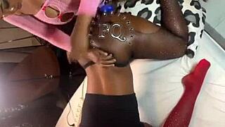 i watch stepmom and step daughters in lesbian threesome, ends with hard strapon fuck... oops