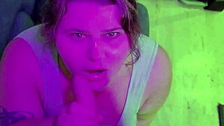 blowjob compilation featuring cum on cute face and big tits of bbw hottie