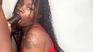 Stepbrother's Monster Black Cock Sucked Hard by Keisha Minaj Until Cumshot Explosion