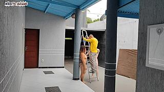 Naked Bosses Welcome Visitor In Brazilian Threesome