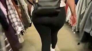 Flashing my ass in the public store made me so horny, I masturbated in the restroom.