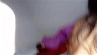 the husband watches his wife's first naughty porn video with cum on her shaved ass